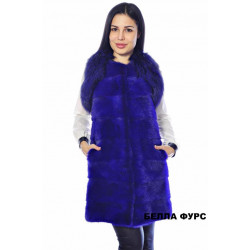 Жилет из меха НОРКИ Синий - арт. 635