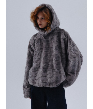Шуба худи из кусочков меха норки арт. 11014-00